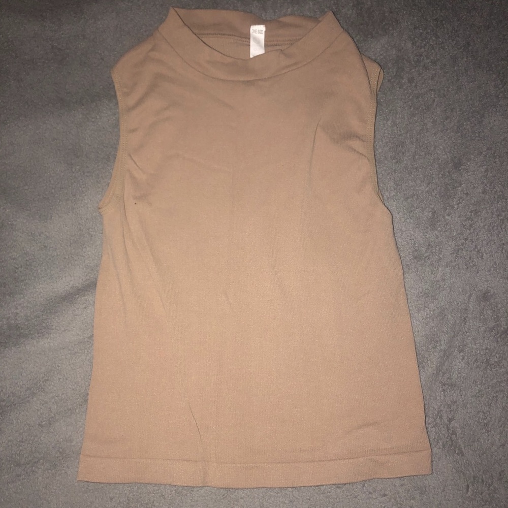 Tan Fitted Turtle Neck